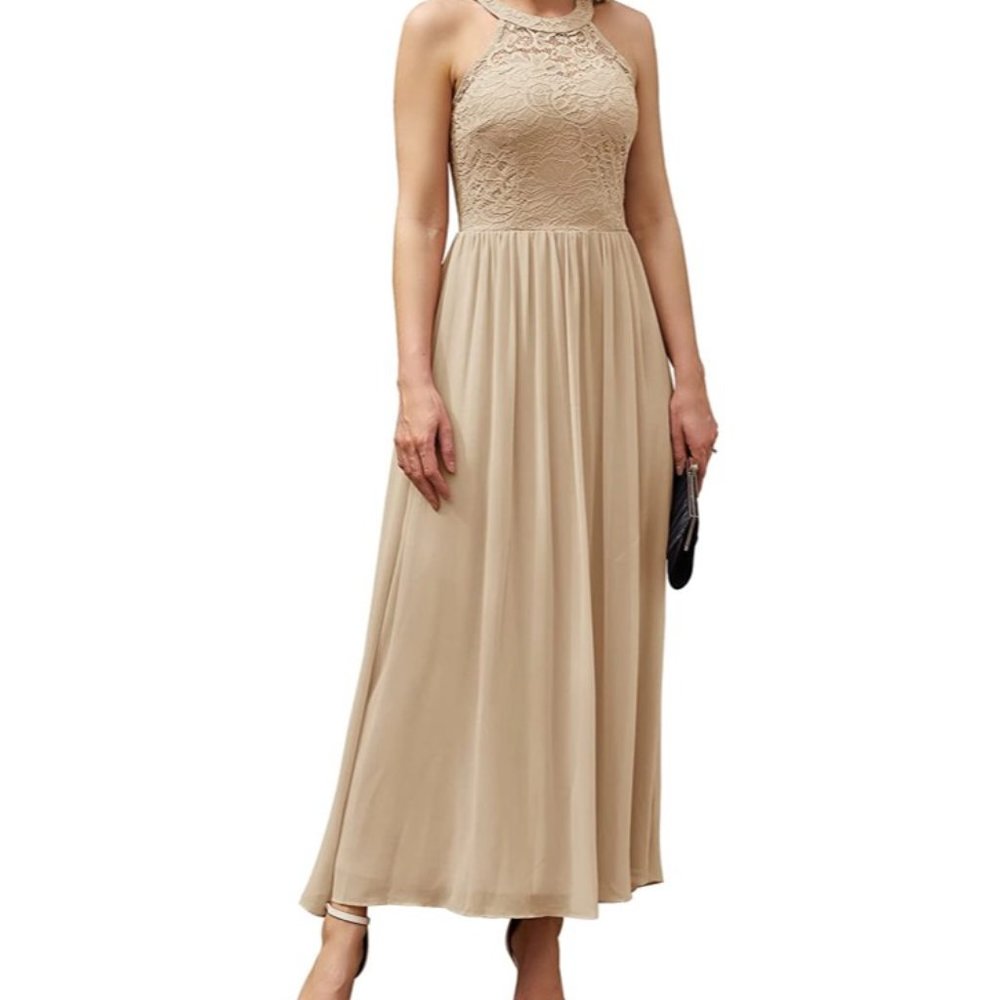 Champagne Bridesmaid Dress Size L